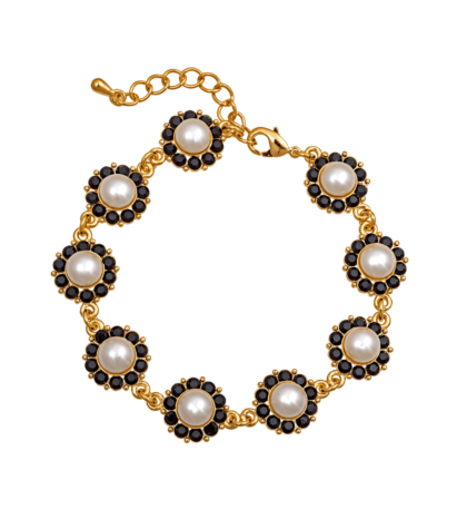 Sofia pearl bracelet - Créme/Jet