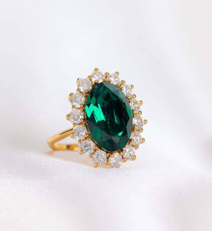 Lady Di ring - Emerald