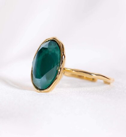 Astrid oval ring - Royal green