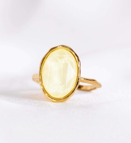 Astrid oval ring - Sugar lemon