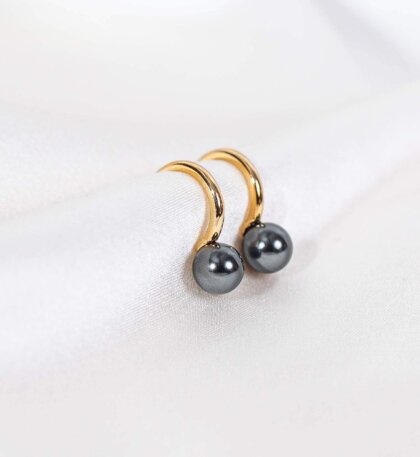 Kennedy cuff earrings - Black pearl