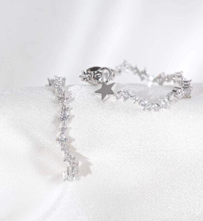 Capella hoops earrings - Crystal (Silver)