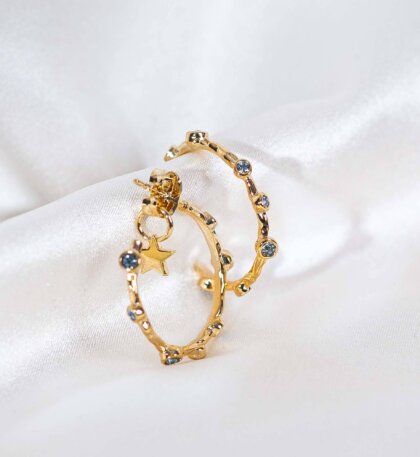Petite Gaya hoops earrings - Indian Sapphire
