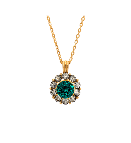 Sofia necklace - Emerald / Black diamond